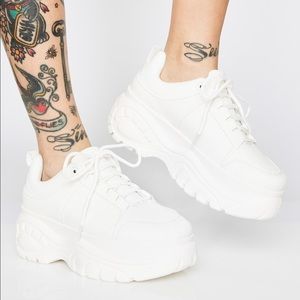 Dolls Kill Chunky White Platform Sneakers